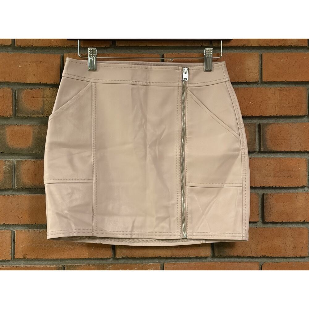 Express Faux Leather Zip Front Skirt Women’s Petite 2 NWT Blush Pink